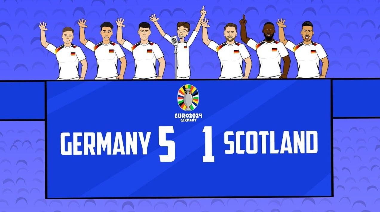 پیروزی پرگل آلمان مقابل اسکاتلند به روایت انیمیشن + ویدئو
